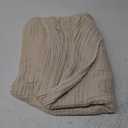 100% Cotton Muslin Blanket Twin 60" x 80", Breathable and Lightweight Cotton Twin Blankets for Couch, Soft Cooling Summer Gauze Blanket for Adults All Season, Beige