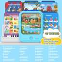 Kids Educational Learning Tablet Toy-Educational Tablet Toy to Interactive Learn Alphabets,Colors,Number,Foods,Jurassic Park,Animals,Learning Toys for Toddlers 2-6 Years Old,Gifts for Boys Girl