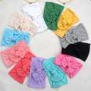 CLLOT Super Stretchy Soft Knot Headbands with Hair Bows Head Wrap Hair Accessories For Newborn Baby Girls Infant Toddlers Kids