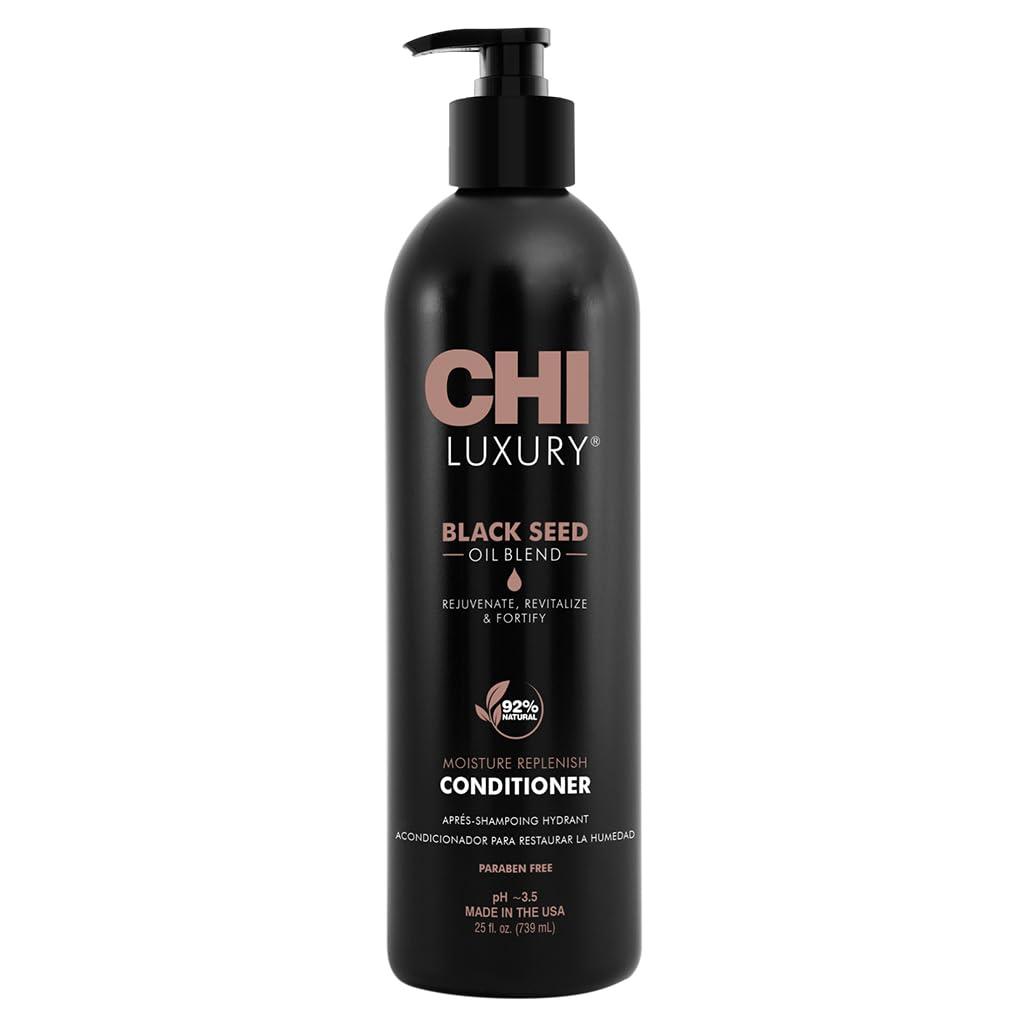 CHI Luxury Black Seed Oil Moisture Replenish Conditioner, Strengthens for Soft Hair, Replenishes Moisture, Sulfate, Paraben & Gluten-Free, 25 Oz (25 Fl Oz (Pack of 1))
