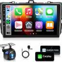 Built-in DSP Radio for Toyota Corolla 2009-2013 Car Stereo with Wireless Carplay Android Auto,9inch 1080P Touch Screen EQ 5.0 Bluetooth GPS Chip 26UIs RDS FM Radio WiFi SWC Backup Camera 2G+32G