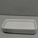 5 Pcs Rectangular Plant Saucers Plastic Flower Pot Tray 11 X 4.3 X 1.1 Inch Tray Pot Saucer Plant Tray for Holding Water Drips and Soil, Beige