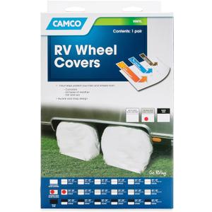 Camco 45331 Vinyl Wheel & Tire Protector, 1 Pack (24 inches - 26 inches, Off-White)