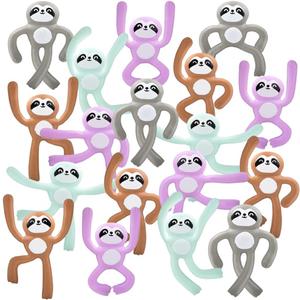 ArtCreativity Mini Bendable Sloth Toys, Set of 48, Bendable Animal Toys for Kids in Assorted Colors, Portable Stress Relief Toy for Kids, Fidget Toy for Boys and Girls and Zoo Party Favors