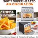 Elite Gourmet Compact 8.5Qt Air Fryer Oven Mini Countertop Air Fryer with Adjustable Time & Temperature Controls, 800W, Includes Air Fry Basket, Bake Pan & Recipes, Stainless Steel, 8.5 Quart