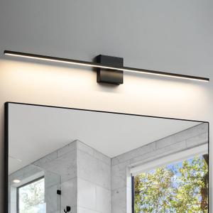 Bathroom Vanity Light Fixtures Over Mirror - 39 Inch Matte Black Vanity Lights for Bathroom 28W 3500K Dimming LED Vanity Light Bar Modern Wall Sconce Lighting for Mural