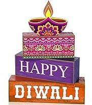 4 Pcs Thanksgiving Decoration for Home Wooden Maple Leaf Fall Tiered Tray Decor Thanksgiving Centerpiece Rustic Decorative Maple Leaf Block Signs Gift