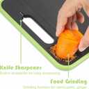 2-Piece BPA-Free Plastic Cutting Board Set, Non-Slip Dishwasher Safe Chopping Boards for Kitchen, Green