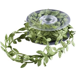 DECORA Artificial Green Leaf Ribbon for Wreath and Flower Decorations (20 Yard Spool)