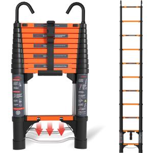 Telescoping Ladder,10.5FT Quick Folding Aluminum Extension Ladder for RV/Home/Outdoor, 330lbs Max Load