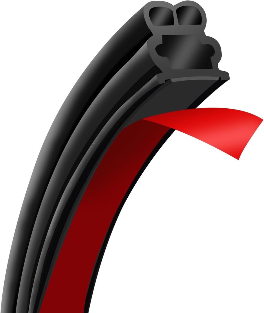 52.5Ft Car Door Seal Strip Car Weather Stripping Double Layer Shape Self Adhesive Rubber Auto Door Soundproofing Weatherstrip for Car Door,Truck, SUV