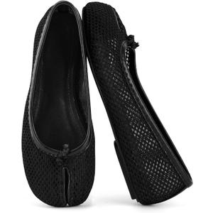 VBDB Mesh Ballet Flats for Women Split Toe Tabi Flats Wide Width Mesh Flats Low Heel Casual Ballerina Comfortable 2026 Spring Summer Shoes, 9