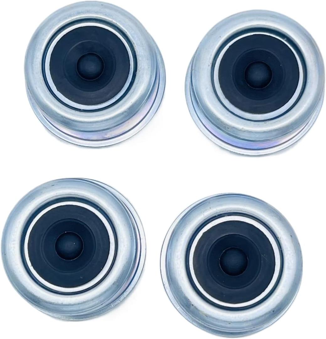 2-3/8" Dust Cap Grease Cover Axle Dust Covers Dust Cap Hub Dust Cap Cup Grease Cover & Rubber Plugs for 2.44 Dexter EZ Lube Camper Axle Trailer Axle & Outer Bearing LM67048 15123(4 Pack)