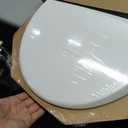 Mayfair Cassel Slow Close Toilet Seat, Easy Clean, Non Slip Premium Wood Seat, Easy Install, Made in USA, Round, White