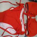 Blooming Jelly Womens Sexy 2 Piece Bikini Sets Cheeky High Cut Bathing Suit Color Block Textured U-Wire Swimsuits 2026 (Red, M)