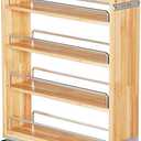 OCG 4-Tier Pull Out Kitchen Cabinet Spice Rack Holder Shelves (5" W x 22" D), spice organization for cabinet Storage Organization, pull out spice racks for inside cabinets