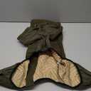 Warm Dog Coat Double Layers Dog Vest, 4 Legs Covered Windproof Waterproof Reflective Warm Dog Vest Outdoor Skating Dog Costume for Small Medium Large Dogs Olive XL (XL (back 16.5"))