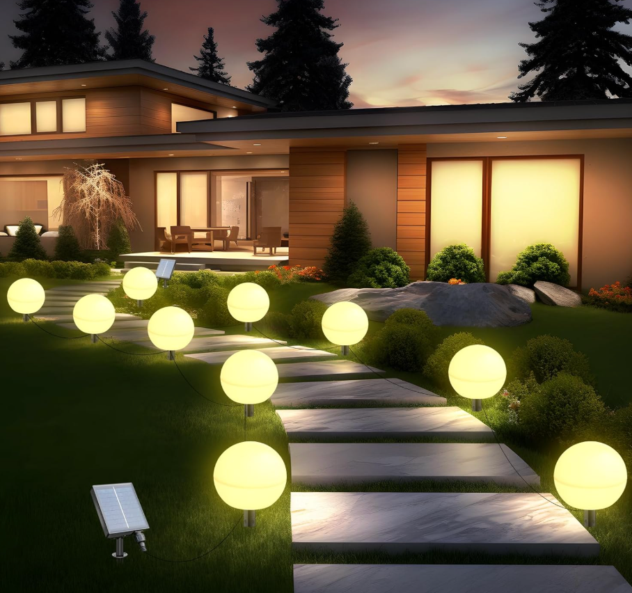 Auidum Solar Lights Outdoor Waterproof Decorations, 5 Pack Solar Globe Lights for Outside Color Changing Solar Garden Landscape Lights for Yard Patio Pathway Walkway Wedding Party Decor