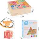 Joqutoys ABC Wooden Building Blocks for Toddlers 3 Large, 40 PCS Alphabet & Number Stacking Blocks with Storage Tray, Montessori Educational Learning Toys for Boys Girls Kids Gifts 1.65"