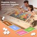 ALL4JIG 1500 Pieces Rotating Puzzle Board with 4 Drawers and Cover,24.92"x33.58" Portable Wooden Jigsaw Puzzle Table for Adults,Lazy Susan Spinning Puzzle Boards Birthday Gift for mom