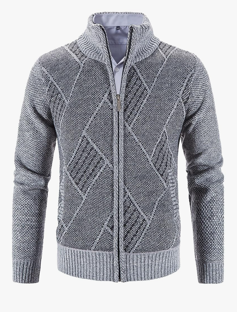 VtuAOL Men's Cardigan Sweaters Casual Full Zip Sweaters Knitted Cardigan with Pockets XL