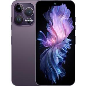 14PROMA X Unlocked Cell Phone,Long Battery Life 6.82" HD Screen Unlocked Phones,Android13 12+512GB Smartphone with 128G Memory Card,Dual SIM/Fingerprint Lock/Face ID/GPS (Purple)