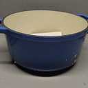 Mueller 6qt Enameled Cast Iron Dutch Oven, Heavy-Duty Casserole and Braiser Pan with Lid and Knob, Safe for All Cooktops, Aqua Blue