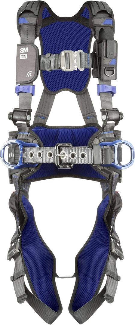 3M 1113124 DBI-SALA ExoFit X300 Comfort Construction Positioning Safety Harness, Construction Fall Protection, Aluminum Back and Hip D-Rings, Auto-Locking Quick Connect Leg and Chest Buckles, Medium