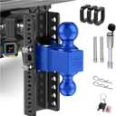 Adjustable Trailer Hitch -Drop Hitch (Fits 2-Inch Receiver) -8" Drop/Rise Tow Hitch, 2" & 2-5/16" Ball Hitches for Trucks -21,500 GTW Hitch Ball Mount with Anti-Theft Locking Hitch Pins