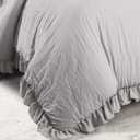 Lush Decor Reyna Ruffle Comforter Set, King, Light Grey, 3 Piece Cozy Bedding Set