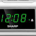 Sharp Alarm Clock for Bedrooms, Super Fast USB-C Charging and Fast 2 Amp USB Charging, 2 Alarms, 3-Step Dimmer, Snooze, Easy to Set Controls, Silver with Green LED Display