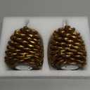 Homemory 2 Pcs LED Pine Cone Candles, Flameless Candles with 6H Timer, Battery Operated Flickering Candle, Real Wax Pinecone Candles for Christmas Indoor Decoration, Brown(D4.3 x H6 Inch)