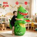 Giant Inflatable Dinosaur Toys for Boys - 47" Kids Punching Bag & Basketball Soccer 3-in-1 Active Play Games - Heavy Duty Bop Bag Toys for Toddler Birthday Gift - 3 4 5 6 7 8 Year Olds