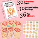 2 x HIDEGRASS Dinosaur Valentine's Day Cards for Kids Classroom, 30 Pack Valentine Cards with 36 Stickers & 30 Envelops, Valentines Gifts for Boys Girls (Red)