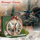 4 x Hunting Christmas Ornament 2025 - Deer Hunting Ornament for Christmas Tree - Deer Gifts for Hunters, Dad, Husband, Brother - Two-Layer Wooden Ornament Hanging Decoration, Outdoor Gift Ideas