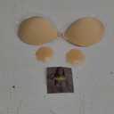 Niidor Adhesive Bra Strapless Sticky Invisible Push up Silicone Bra for Backless Dress with Nipple Covers (Creme)