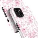 for iPhone 14 Plus Case Cute Wireless Charging Compatible Dual-Layer Shockproof Protection with Stylish Wildflower Design Protective Cover for Women - Romantic Pink Bloom