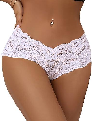 ohyeahlady Women's Lace Cheeky Sexy Panties Plus Size Boyshort Brief Knickers Stretch Hipster Bikini Underwear L ohyeahlady Women's Lace Cheeky Sexy Panties Plus Size Boyshort Brief Knickers Stretch Hipster Bikini Underwear L