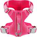 BARKBAY Dog Harness No Pull with ID Tag Pocket - Heavy Duty, Reflective, Easy Control for Large Dogs(Pink,M) (Medium(Chest:22.5-28"))