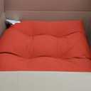 Pillow Perfect Monti Chino Solid Indoor/Outdoor Wicker Patio Seat Cushion Reversible, Weather and Fade Resistant, Round Corner - 19" x 19", Red, 2 Count