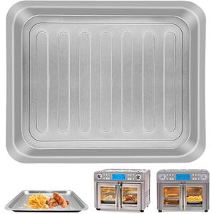 Air Fryer Drip Pan for Emeril Lagasse Dual Zone 360 Air Fryer Oven 25 QT Extra Large, 14''12'' Steel Air Fryer Tray Accessories Grill Plate Crisper Plate Replacement Parts Rack