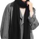 Luxury Cashmere Shawl and Wrap for Women, All-Season Pashmina Scarf Travel Blanket Large Cashmere Wool Blend Shawl (Black)