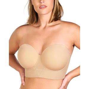 Longline Strapless Bras for Women Large Bust Plus Size Strapless Bra Heavy Breast Supportive Lift Corset Bras, 38D