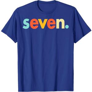 7th Birthday Party Seven Years Old Birthday Boys Girls T-Shirt Small