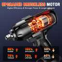 SOARFLY 1/2" Cordless Impact Wrench, 738 Ft-lbs (1000 N.m) Impact Gun