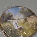 Jinhaichen Vintage Rustic Farmhouse Round Wall Art Framed, Country Laundry Day Round Wall Decor, Retro Landscape Wildflower Hanging Canvas Prints for Washroom Bathroom Laundry Room, 10x10 Inch