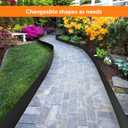 Steel Landscape Edging 40" Lx8 H,8pcs Metal Landscape Edging with 9 Stakes,27Ft Easy-to-Install Garden Edging for Flexible Bend,No-Dig Lawn Edging Border for Yard Pathway Forestry,Black