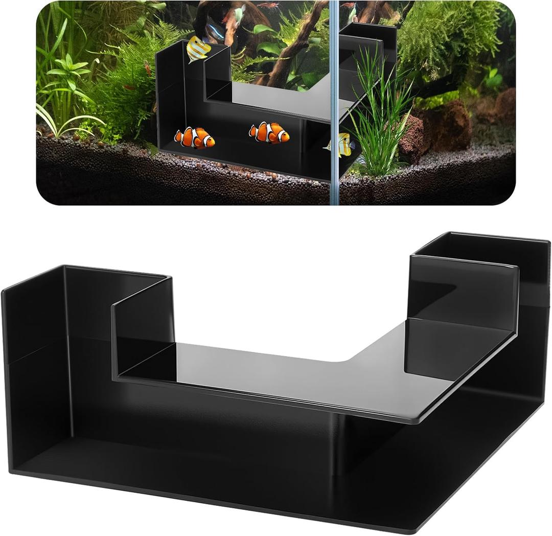 Dual-Entrance Aquarium Tunnel, Aquarium Cave Hideout 360 Viewing, Black Shrimp Cave Fish Tank Tunnels, Aquarium Underground Tunnel, Substrates Buried Tunnel for Fish Decoration