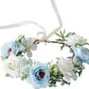 Vivivalue Floral Crown Women Flower Headband Floral Headpiece Halo Wedding Party Festival Photos