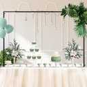 Over the Table Rod Stand with Clamps, Table Arch Stand Adjustable 40"-126" Length 30''-70'' Tall Black Metal Rod for Wedding Birthday Party Baby Shower Christmas Decorations